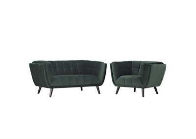 Image for Green Bestow 2 Piece Performance Velvet Loveseat and Armchair Set