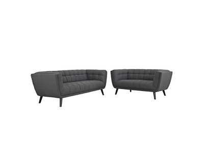 Image for Gray Bestow 2 Piece Upholstered Fabric Sofa and Loveseat Set