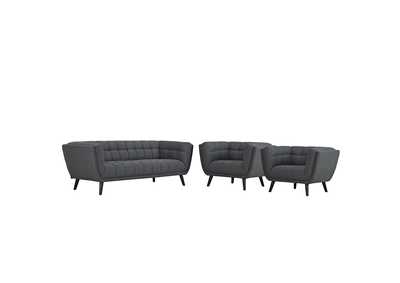Image for Gray Bestow 3 Piece Upholstered Fabric Sofa and Armchair Set