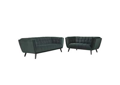 Image for Green Bestow 2 Piece Performance Velvet Sofa and Loveseat Set