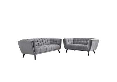 Image for Gray Bestow 2 Piece Performance Velvet Sofa and Loveseat Set