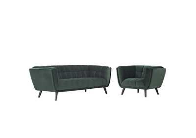 Image for Green Bestow 2 Piece Performance Velvet Sofa and Armchair Set
