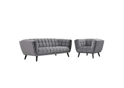 Image for Gray Bestow 2 Piece Performance Velvet Sofa and Armchair Set