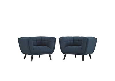 Image for Blue Bestow 2 Piece Upholstered Fabric Arm Chair Set