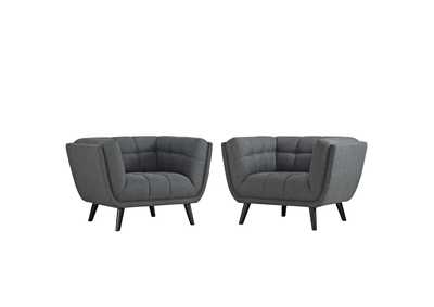 Image for Gray Bestow 2 Piece Upholstered Fabric Arm Chair Set