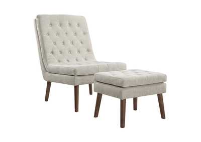 Image for Beige Modify Upholstered Lounge Chair and Ottoman
