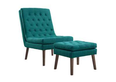 Image for Teal Modify Upholstered Lounge Chair and Ottoman
