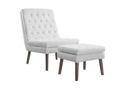 Image for White Modify Upholstered Lounge Chair and Ottoman