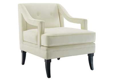 Image for Ivory Concur Button Tufted Performance Velvet Arm Chair