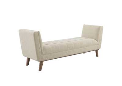 Image for Beige Haven Tufted Button Upholstered Fabric Accent Bench