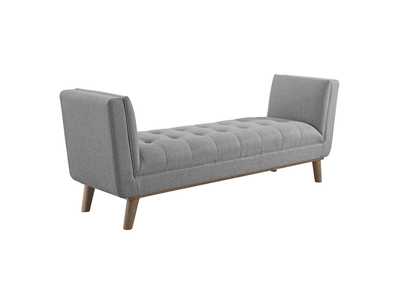 Image for Light Gray Haven Tufted Button Upholstered Fabric Accent Bench