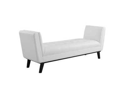 Image for White Haven Tufted Button Faux Leather Accent Bench