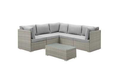 Image for Light Gray Gray Repose 6 Piece Outdoor Patio Sectional Set