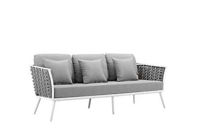Image for White Gray Stance Outdoor Patio Aluminum Sofa