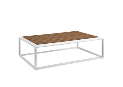 Image for White Natural Stance Outdoor Patio Aluminum Coffee Table