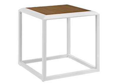 Image for White Natural Stance Outdoor Patio Aluminum Side Table