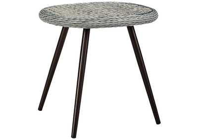 Image for Gray Endeavor Outdoor Patio Wicker Rattan Side Table