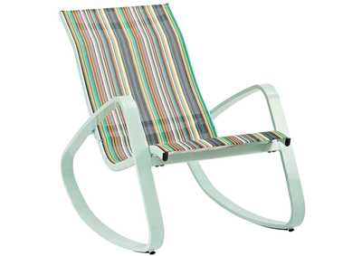 Image for Green Stripe Traveler Rocking Outdoor Patio Mesh Sling Lounge Chair