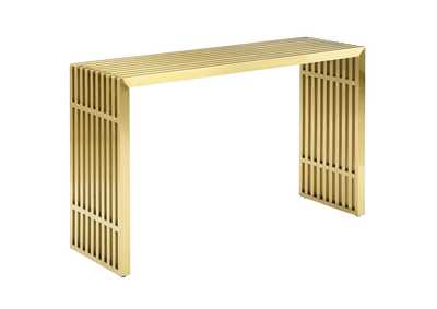 Image for Gold Gridiron Stainless Steel Console Table