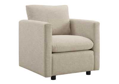 Image for Beige Activate Upholstered Fabric Arm Chair