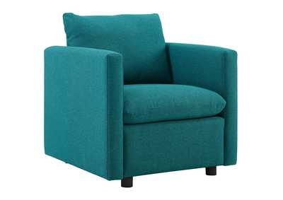Image for Teal Activate Upholstered Fabric Arm Chair