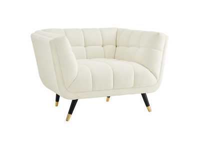 Image for Ivory Adept Performance Velvet Arm Chair