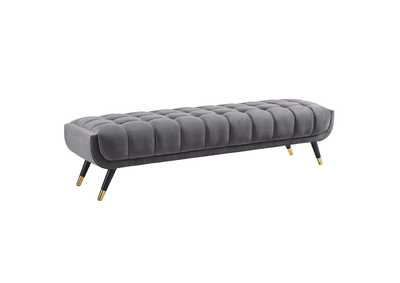 Image for Gray Adept Performance Velvet Bench