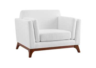 Image for White Chance Upholstered Fabric Arm Chair