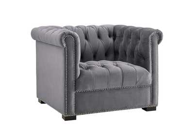 Image for Gray Heritage Performance Velvet Arm Chair