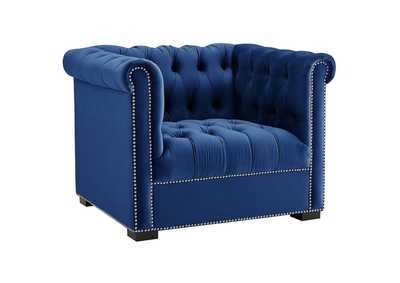 Image for Midnight Blue Heritage Performance Velvet Arm Chair