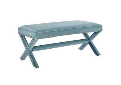 Image for Sea Blue Rivet Performance Velvet Bench