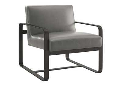 Image for Gray Astute Faux Leather Arm Chair