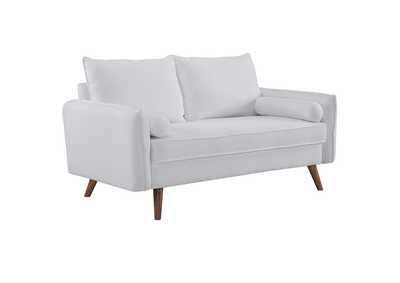 Image for White Revive Upholstered Fabric Loveseat