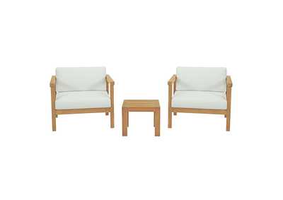 Image for Natural White Bayport 3 Piece Outdoor Patio Teak Set