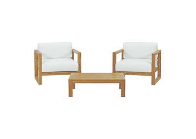 Image for Natural White Upland 3 Piece Outdoor Patio Teak Set