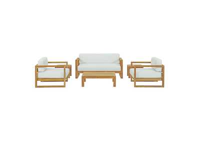 Image for Natural White Upland 6 Piece Outdoor Patio Teak Set