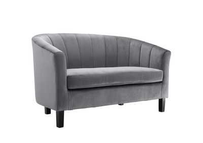 Image for Gray Prospect Channel Tufted Performance Velvet Loveseat
