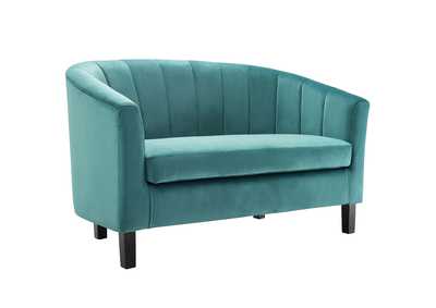 Image for Teal Prospect Channel Tufted Performance Velvet Loveseat
