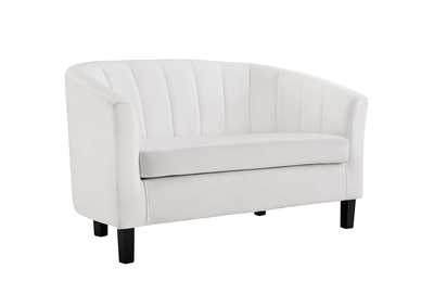 Image for White Prospect Channel Tufted Performance Velvet Loveseat