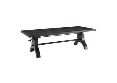 Image for Black Genuine 96" Crank Height Adjustable Rectangle Dining and Conference Table