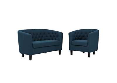 Image for Azure Prospect 2 Piece Upholstered Fabric Loveseat and Armchair Set