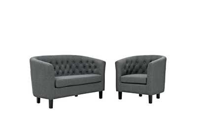 Image for Gray Prospect 2 Piece Upholstered Fabric Loveseat and Armchair Set