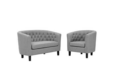 Image for Light Gray Prospect 2 Piece Upholstered Fabric Loveseat and Armchair Set