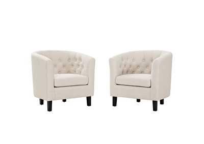 Image for Beige Prospect 2 Piece Upholstered Fabric Arm Chair Set