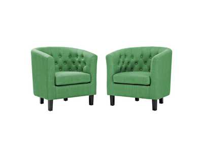Image for Green Prospect 2 Piece Upholstered Fabric Arm Chair Set