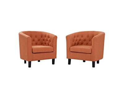 Image for Orange Prospect 2 Piece Upholstered Fabric Arm Chair Set