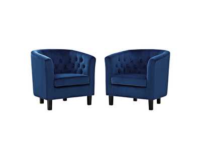 Image for Navy Prospect 2 Piece Performance Velvet Arm Chair Set