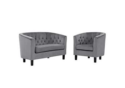 Image for Gray Prospect 2 Piece Performance Velvet Loveseat and Armchair Set