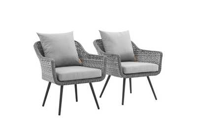 Image for Gray Gray Endeavor Armchair Outdoor Patio Wicker Rattan [Set of 2]