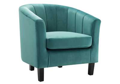 Image for Teal Prospect Channel Tufted Performance Velvet Arm Chair